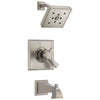 Delta Dryden Stainless Steel Finish Monitor 17 Water Efficient Dual Control Tub and Shower Combination Includes Trim Kit and Rough Valve without Stops D2307V