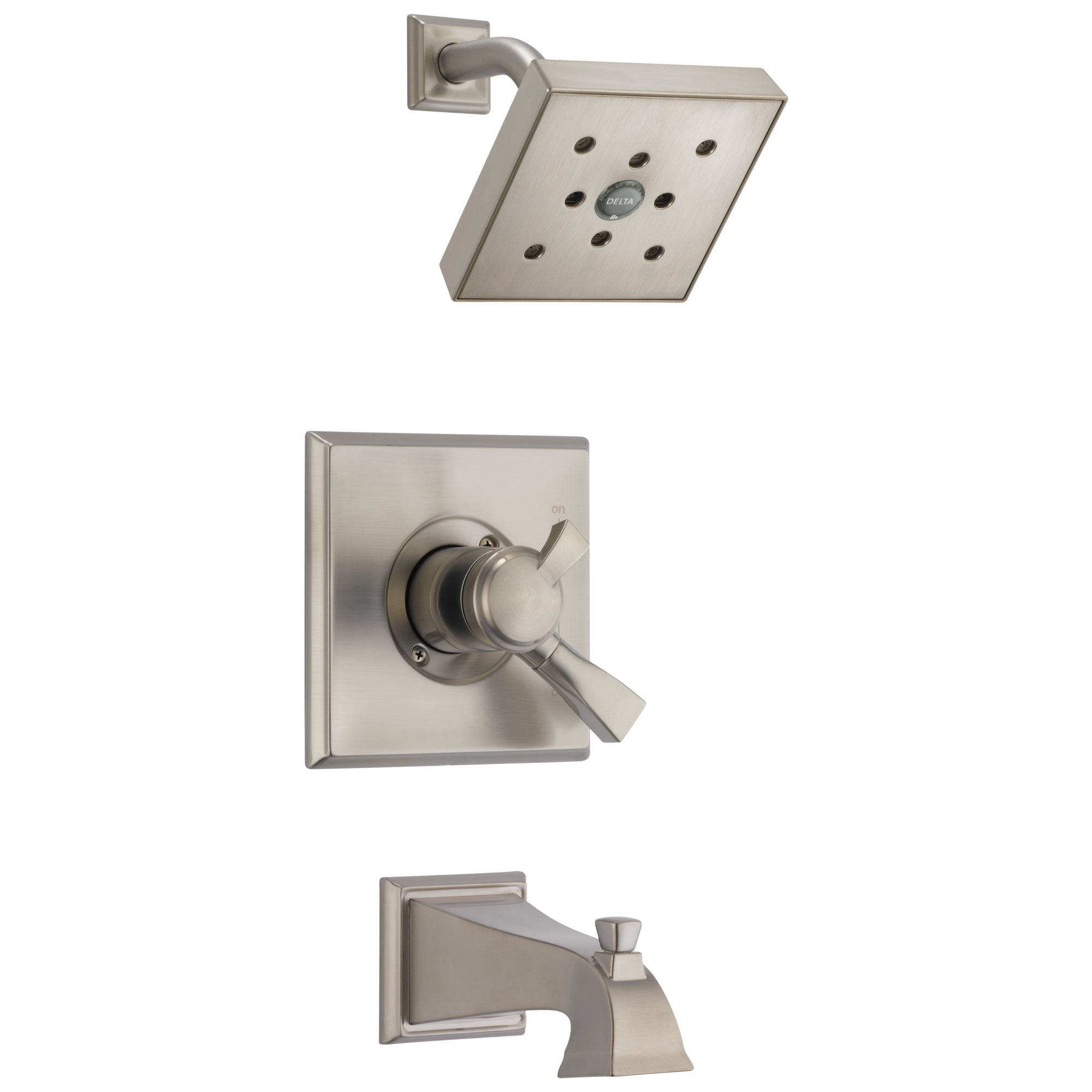Delta Dryden Collection Stainless Steel Finish Monitor 17 Water Efficient Dual Control Tub and Shower Combination Trim (Requires Valve) DT17451SPH2O