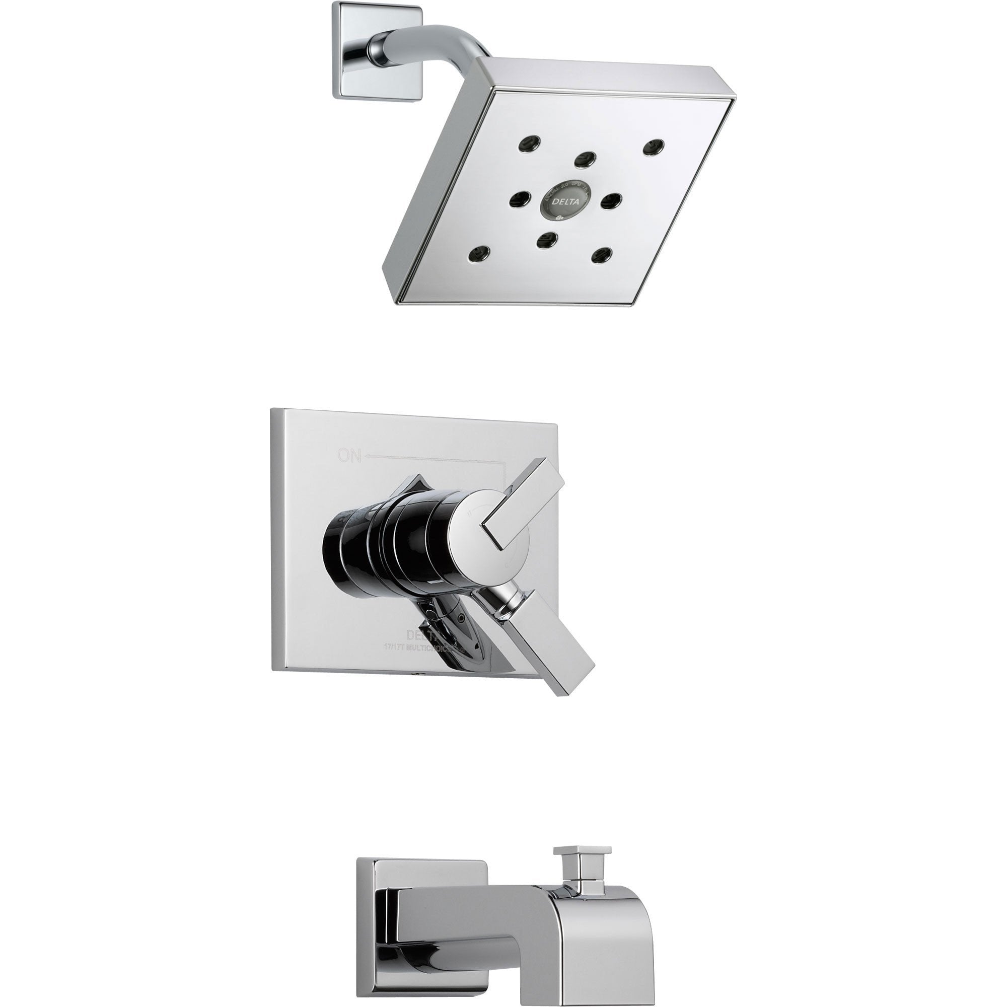 Delta Vero Chrome Modern Dual Control Tub and Shower Faucet with Valve D381V