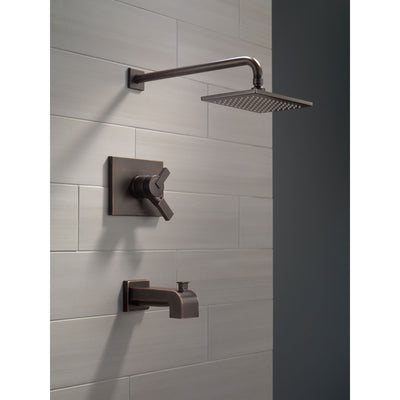 Delta Vero Venetian Bronze Finish Water Efficient Tub & Shower Combo Faucet Includes 17 Series Cartridge, Handles, and Valve without Stops D3345V