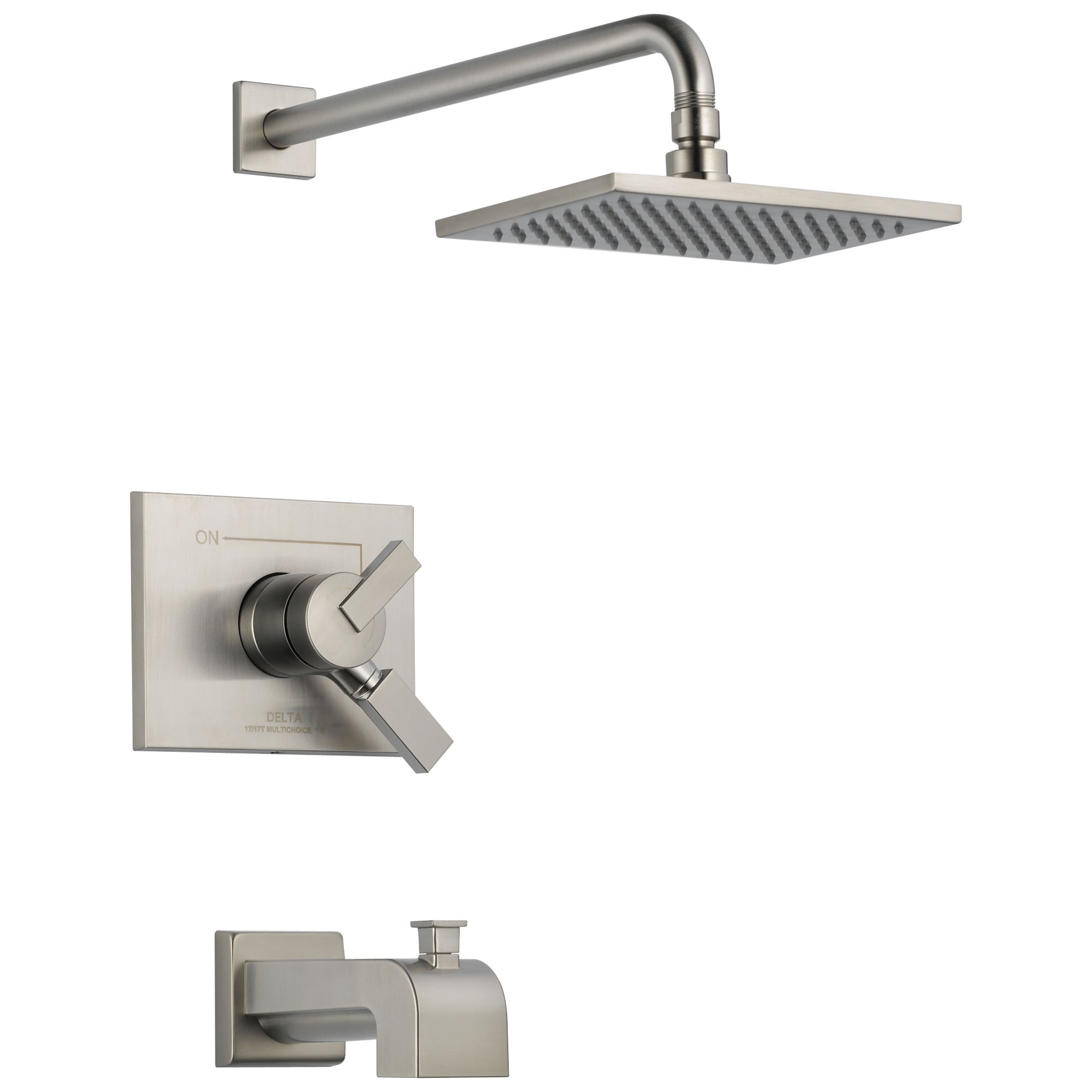 Delta Vero Stainless Steel Finish Monitor 17 Series Water Efficient Tub & Shower Combo Faucet Trim Kit (Requires Valve) DT17453SSWE