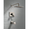 Delta Vero Stainless Steel Finish Two Control Tub and Shower with Valve D384V