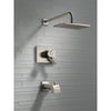 Delta Vero Stainless Steel Finish Square Two Control Tub and Shower Trim 521939