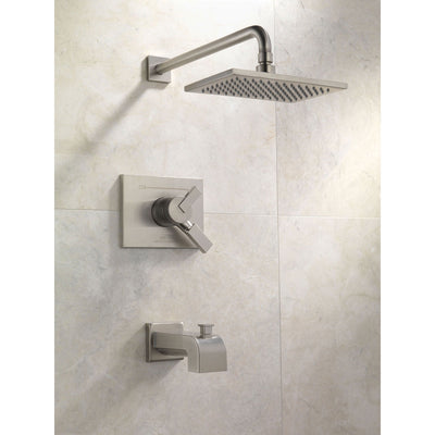 Delta Vero Stainless Steel Finish Two Control Tub and Shower with Valve D384V