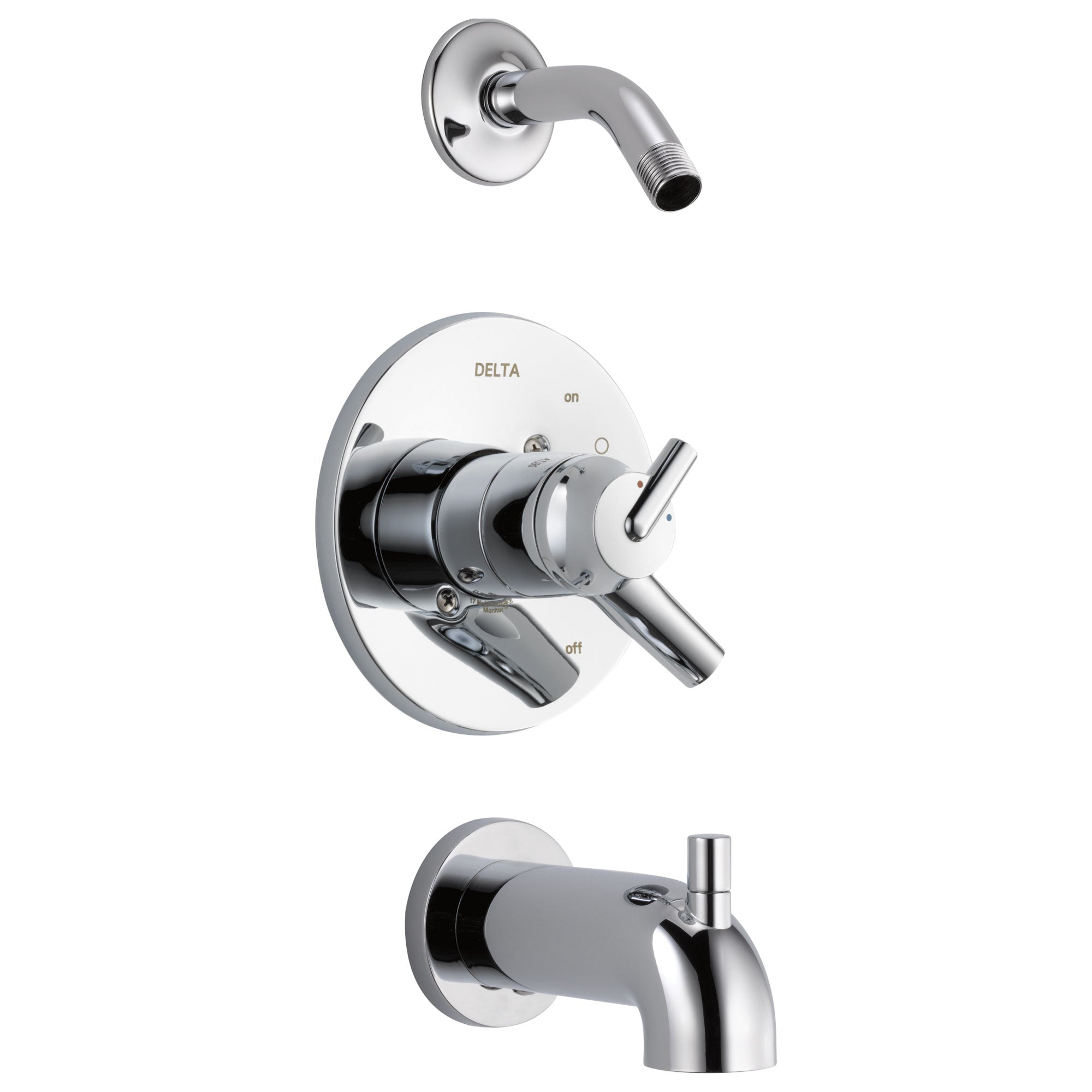 Delta Trinsic Collection Chrome Monitor 17 Dual Temp and Volume Control Tub & Shower Combo Trim - Less Shower Head (Valve Sold Separately) DT17459LHD