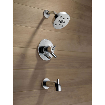 Delta Trinsic Chrome Dual Control Modern Tub and Shower Faucet with Valve D460V