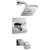 Delta Ara Collection Chrome Monitor 17 Modern Temperature and Pressure Dual Control Tub & Shower Faucet Combo Includes Rough Valve with Stops D2298V