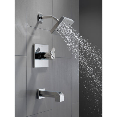 Delta Ara Collection Chrome Monitor 17 Modern Temperature and Pressure Dual Control Tub & Shower Faucet Combo Trim (Valve Sold Separately) DT17467