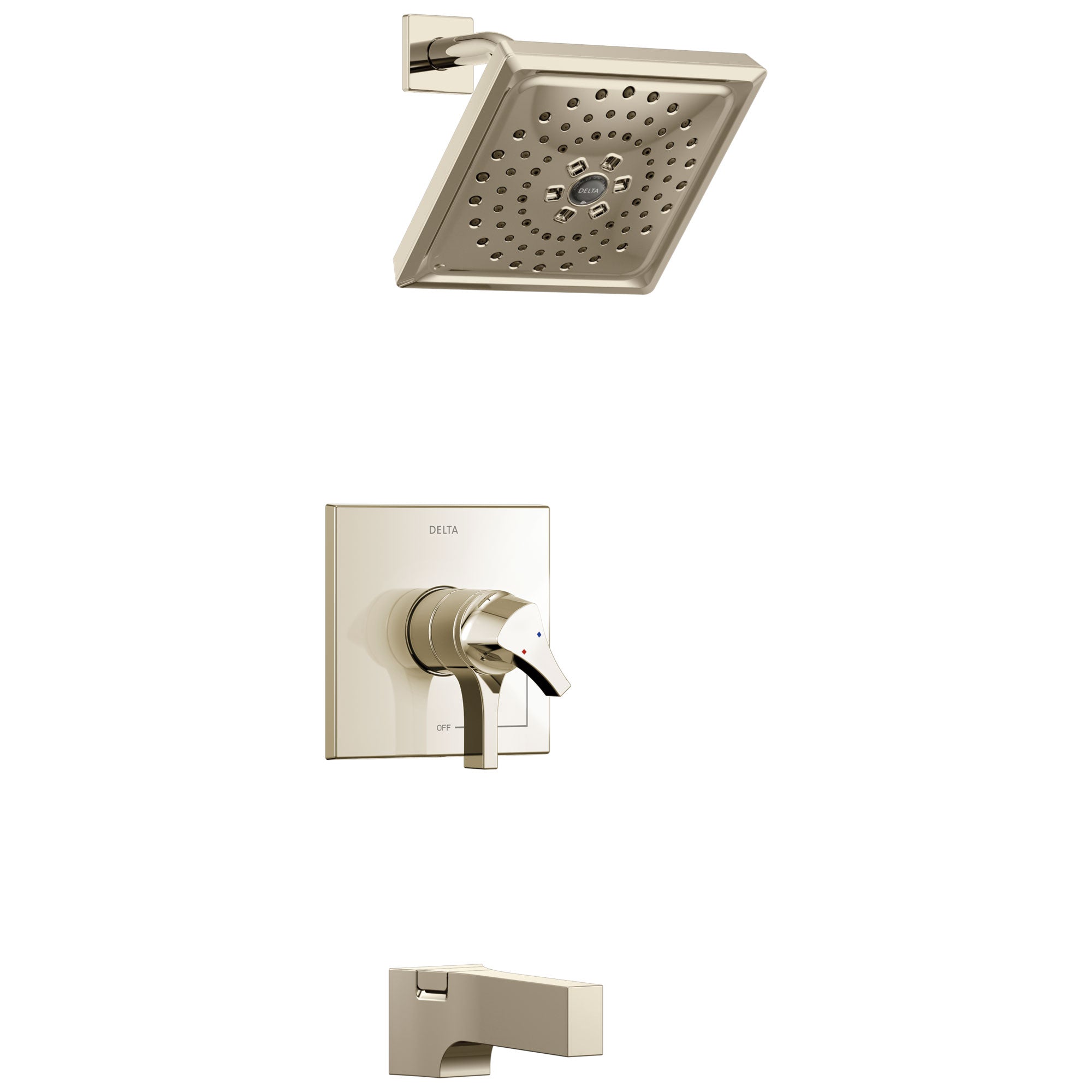 Delta Zura Collection Polished Nickel Dual Pressure and Temperature Control Handle Tub and Shower Combination Faucet Trim (Requires Valve) 743948