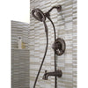Delta Linden Collection Venetian Bronze Temp and Pressure Control Tub and Shower with 2-in-1 Hand Shower / Showerhead Includes Rough Valve with Stops D2288V