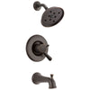Delta Linden Collection Venetian Bronze Monitor 17 Series H2Okinetic Tub and Shower Combination Faucet Includes Rough Valve with Stops D2290V