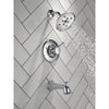 Delta Linden Collection Chrome Finish Monitor 17 Series H2Okinetic Tub and Shower Combination Faucet Trim Kit (Valve Sold Separately) DT17493