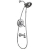 Delta Linden Chrome Tub and Shower Faucet Handheld & Shower Head Trim 555618