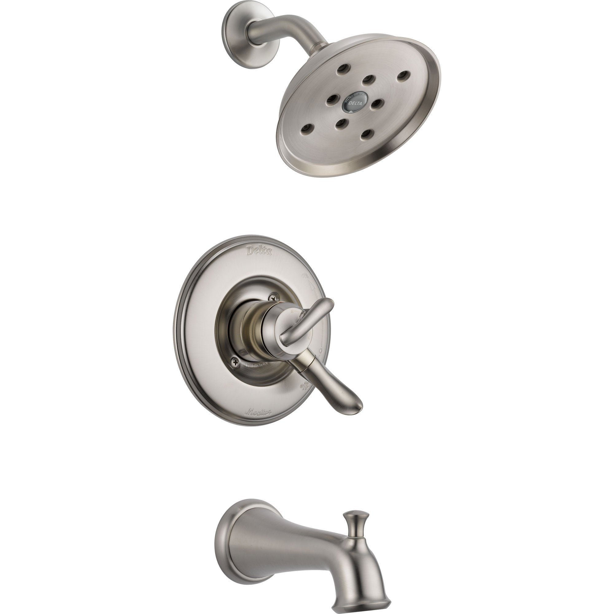 Delta Linden Dual Control Stainless Steel Finish Tub and Shower with Valve D423V