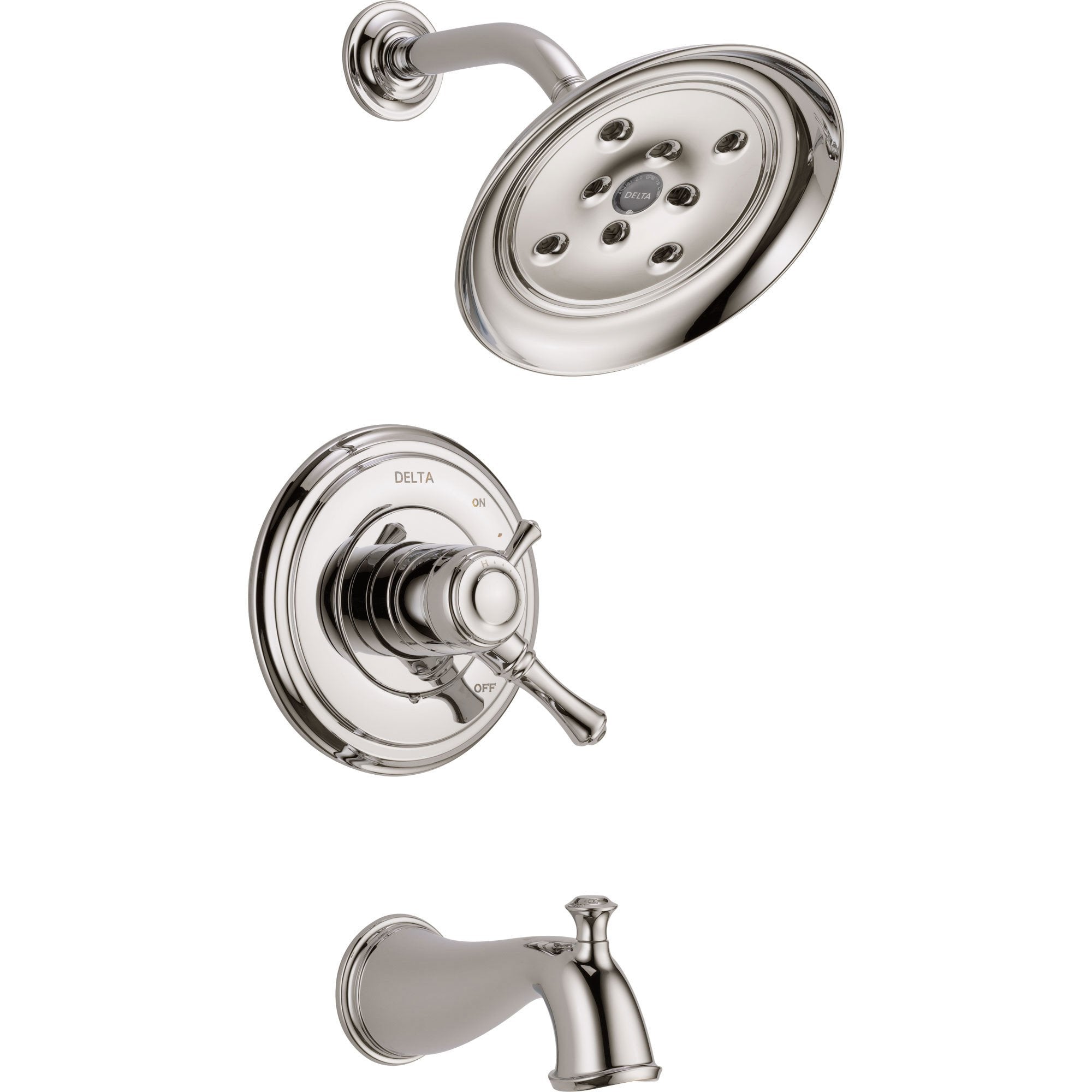 Delta Cassidy Polished Nickel Temp/Volume Tub and Shower Faucet with Valve D414V