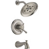 Delta Cassidy Stainless Steel Finish Temp/Volume Tub and Shower with Valve D483V
