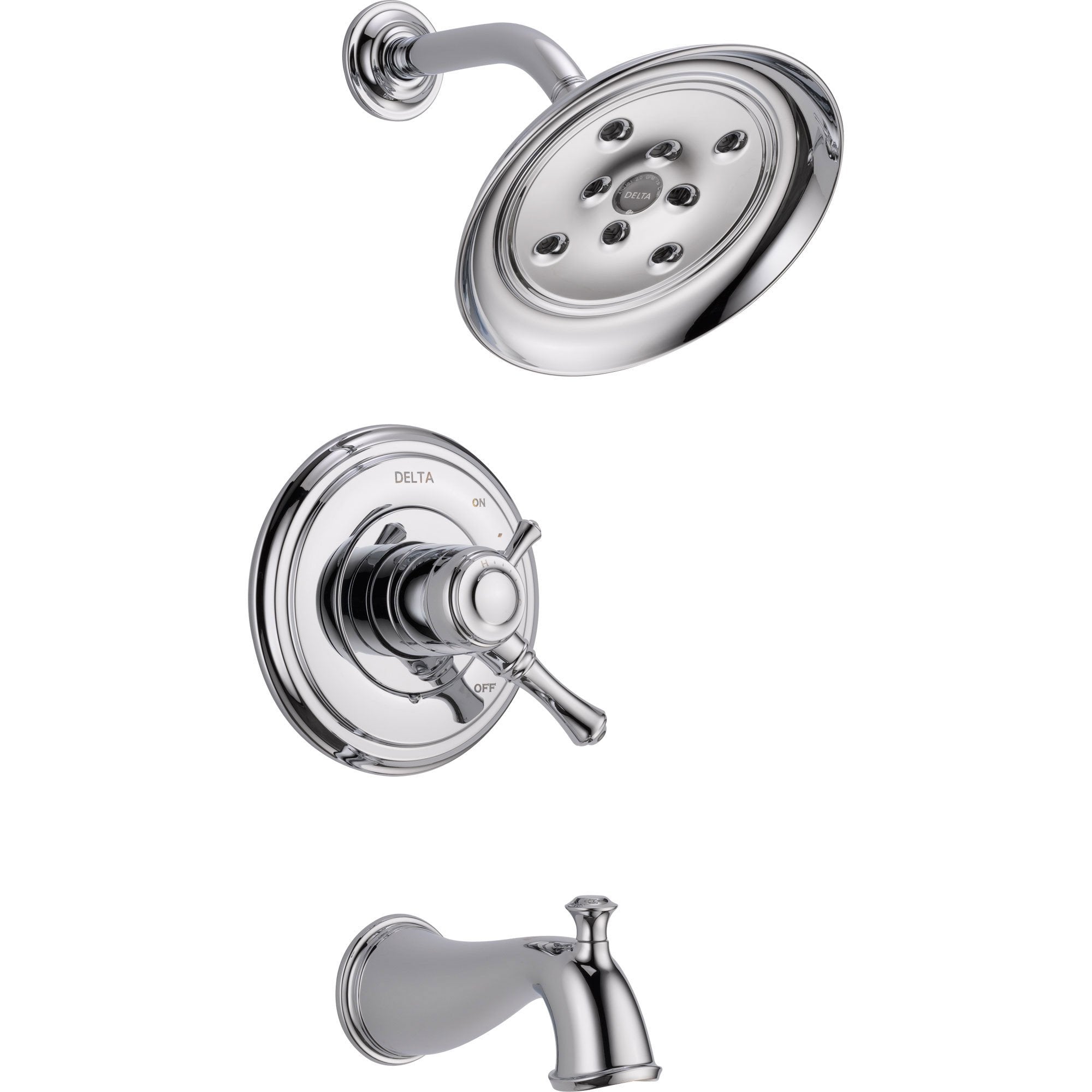 Delta Cassidy Chrome Dual Control Temp/Volume Tub & Shower Faucet w/Valve D412V