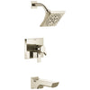 Delta Pivotal Polished Nickel Finish H2Okinetic Tub and Shower Combination Faucet Includes Cartridge, Handles, and Valve without Stops D3323V