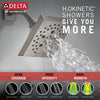 Delta Pivotal Stainless Steel Finish H2Okinetic Tub and Shower Combination Faucet Includes Cartridge, Handles, and Valve with Stops D3322V
