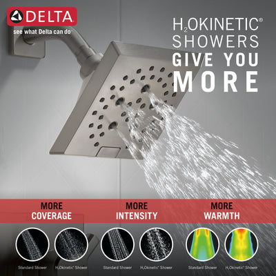 Delta Pivotal Stainless Steel Finish Monitor 17 Series H2Okinetic Tub and Shower Combination Faucet Trim Kit (Requires Valve) DT17499SS