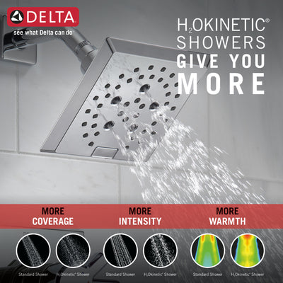 Delta Pivotal Chrome Finish Monitor 17 Series H2Okinetic Tub and Shower Combination Faucet Trim Kit (Requires Valve) DT17499