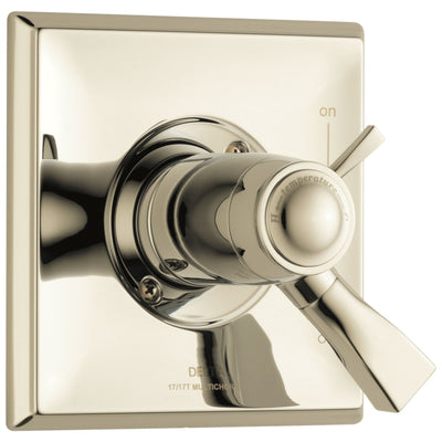 Delta Dryden Collection Polished Nickel Thermostatic Dual Temperature and Pressure Control Handle Valve Only Includes Rough Valve with Stops D2282V