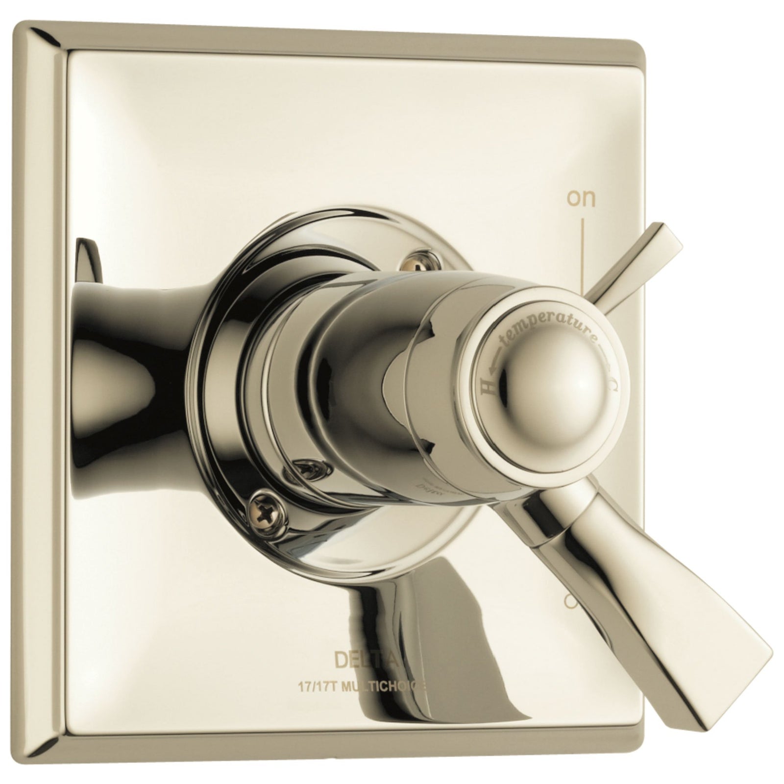 Delta Dryden Collection Polished Nickel Thermostatic Dual Temperature and Pressure Control Handle Valve Only Includes Rough Valve without Stops D2281V