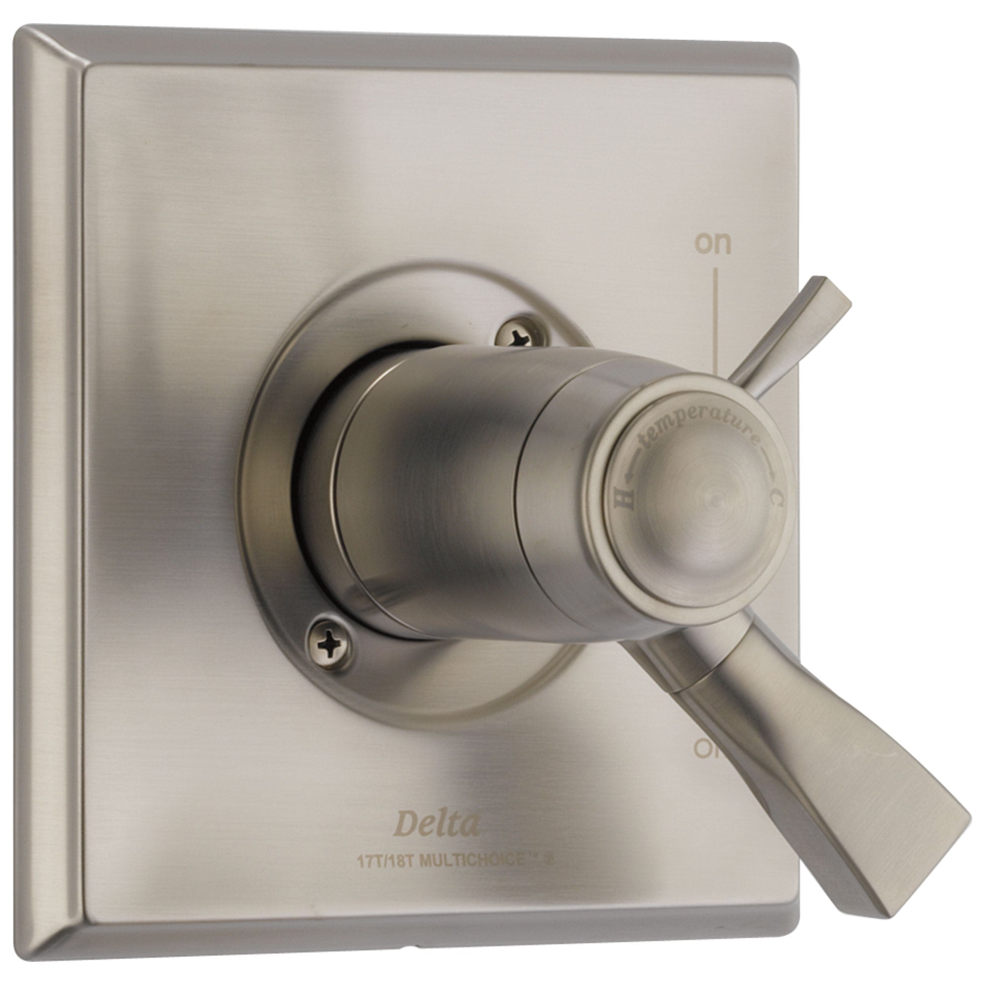 Delta Dryden Collection Stainless Steel Finish Thermostatic Dual Temperature and Pressure Control Handle Valve Only Trim (Requires Valve) DT17T051SP