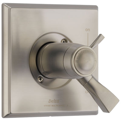 Delta Dryden Collection Stainless Steel Finish Thermostatic Dual Temperature and Pressure Control Handle Valve Only Includes Rough Valve with Stops D2280V