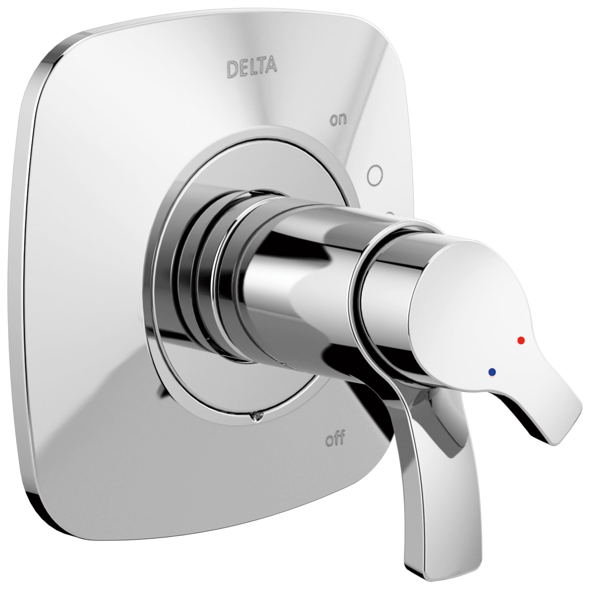 Delta Tesla Collection Chrome Modern TempAssure 17T Dual Thermostatic and Pressure Shower Faucet Control Handle Includes Rough-in Valve with Stops D1953V