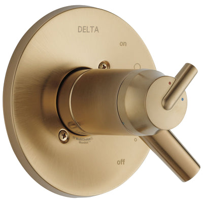 Delta Trinsic Collection Champagne Bronze Thermostatic Dual Temperature and Pressure Control Handle Valve Only Includes Rough Valve with Stops D2276V