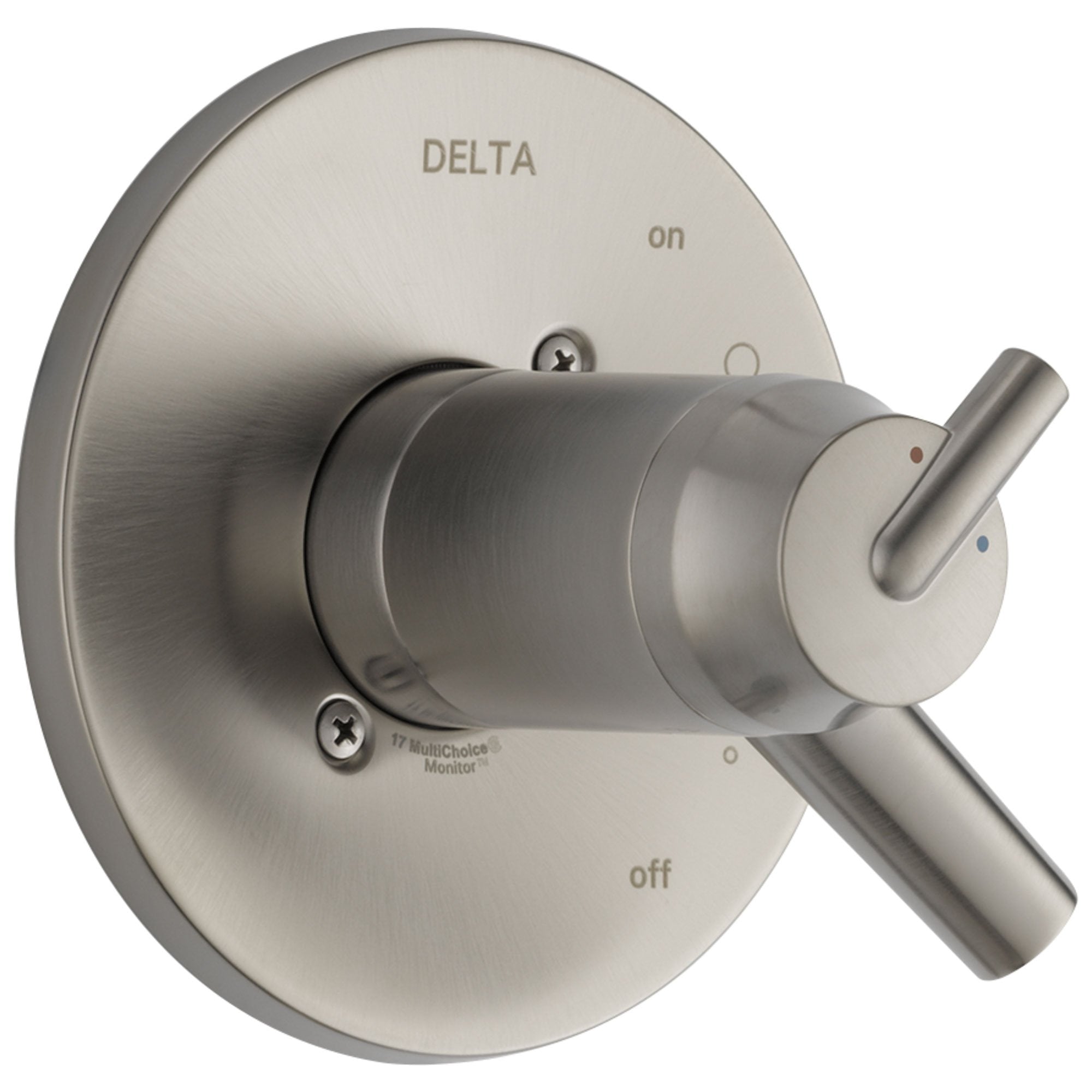 Delta Trinsic Collection Stainless Steel Finish Thermostatic Dual Temperature and Pressure Control Handle Valve Only Includes Rough Valve with Stops D2272V