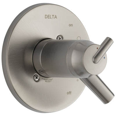 Delta Trinsic Collection Stainless Steel Finish Thermostatic Dual Temperature and Pressure Control Handle Valve Only Includes Rough Valve without Stops D2271V