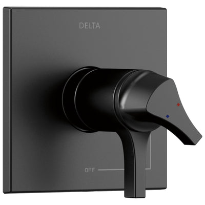 Delta Zura Matte Black Finish Thermostatic Shower Faucet Control Only Includes 17T Cartridge, Handles, and Valve with Stops D3320V
