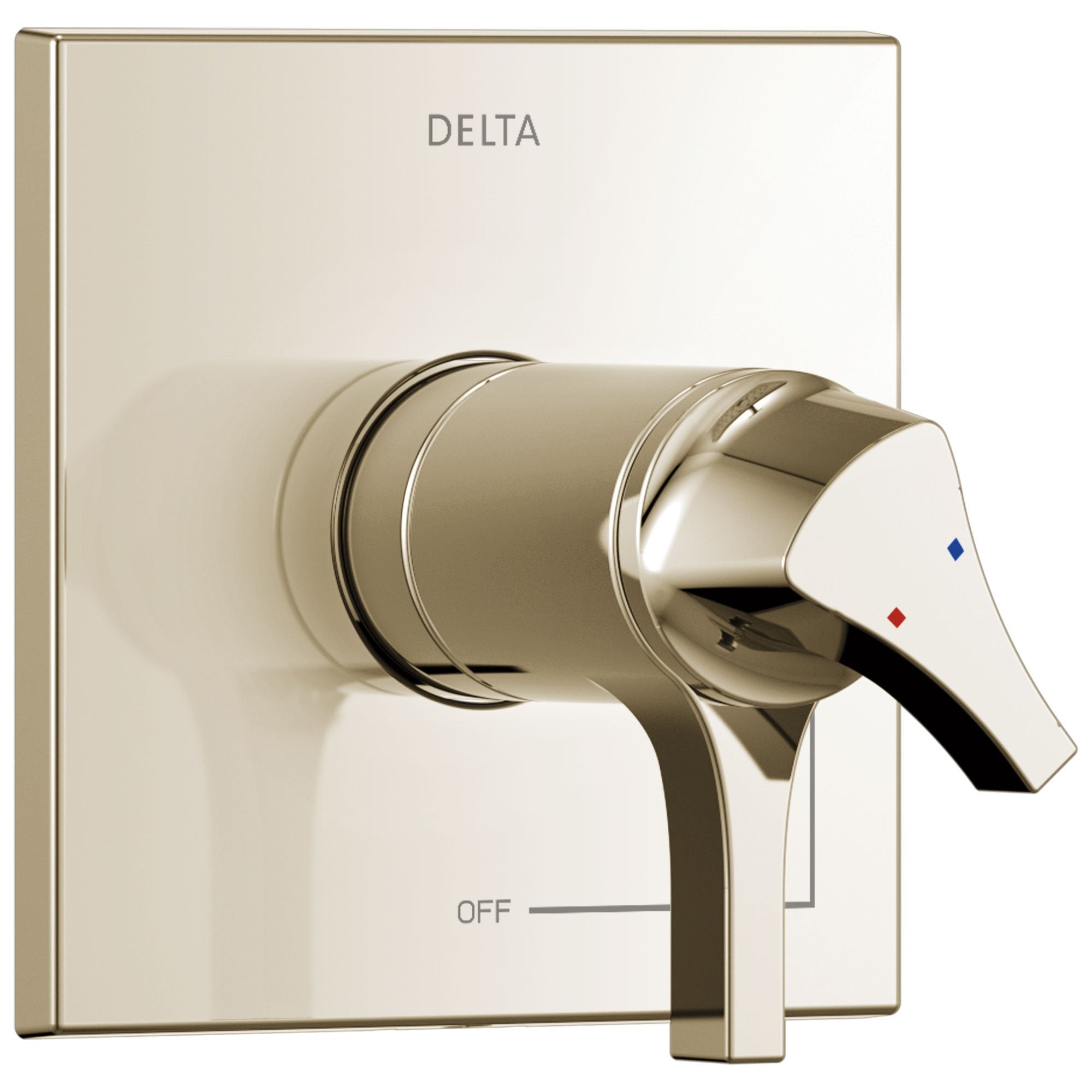 Delta Zura Collection Polished Nickel TempAssure 17T Dual Temperature and Pressure Shower Faucet Control Handle Includes Rough-in Valve with Stops D1945V
