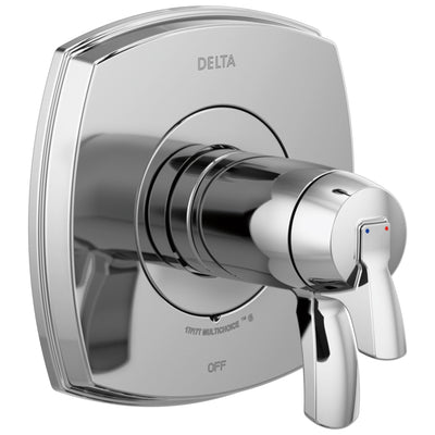 Delta Stryke Chrome Finish Thermostatic Shower Faucet Control Includes 17T Cartridge, Handles, and Valve with Stops D3316V