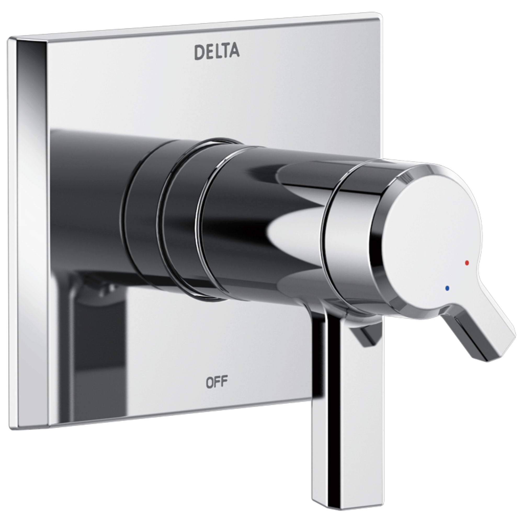 Delta Pivotal Chrome Finish Thermostatic Shower Faucet Dual Handle Control Includes 17T Cartridge, Handles, and Valve without Stops D3307V