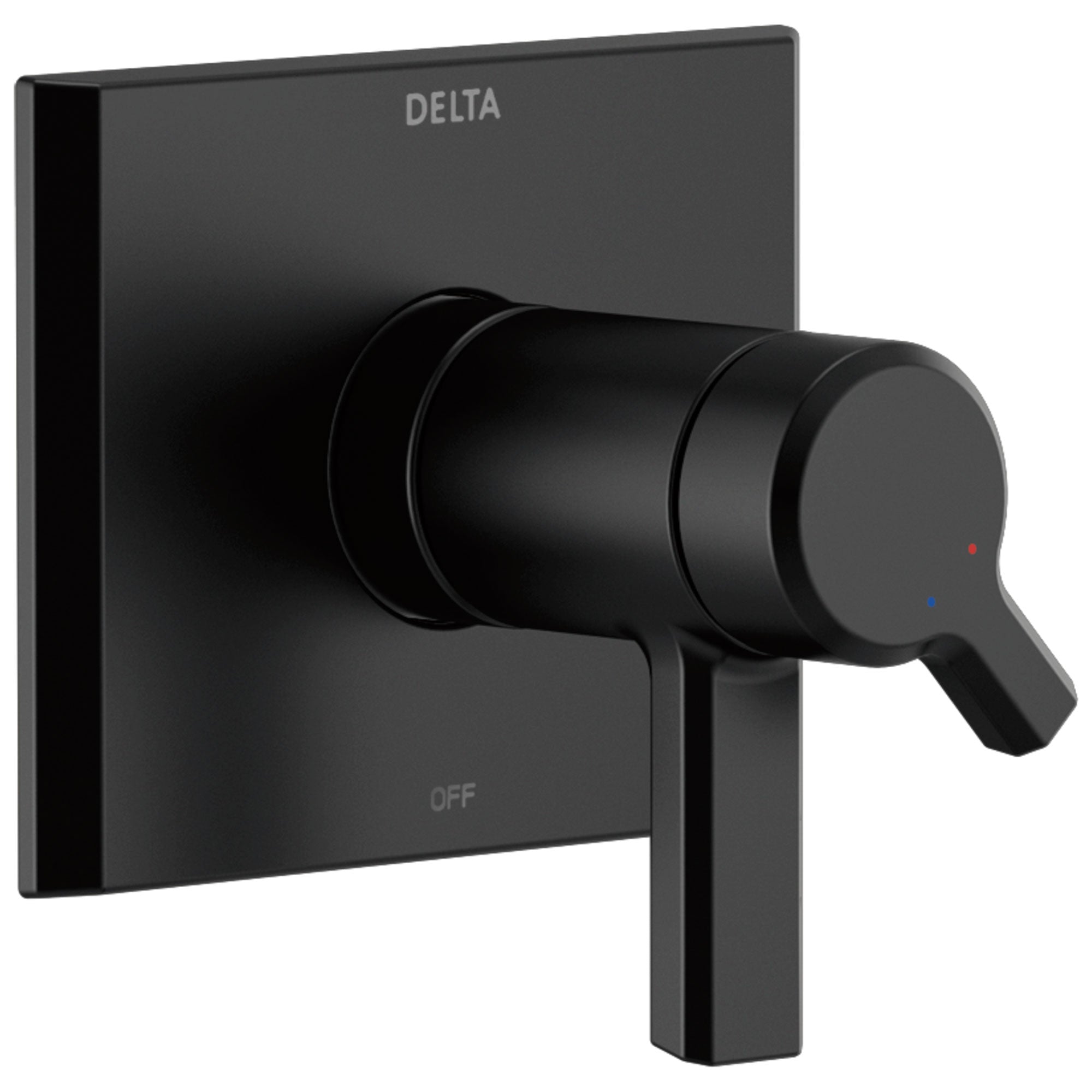 Delta Pivotal Matte Black Finish Thermostatic Shower Faucet Dual Handle Control Includes 17T Cartridge, Handles, and Valve without Stops D3305V