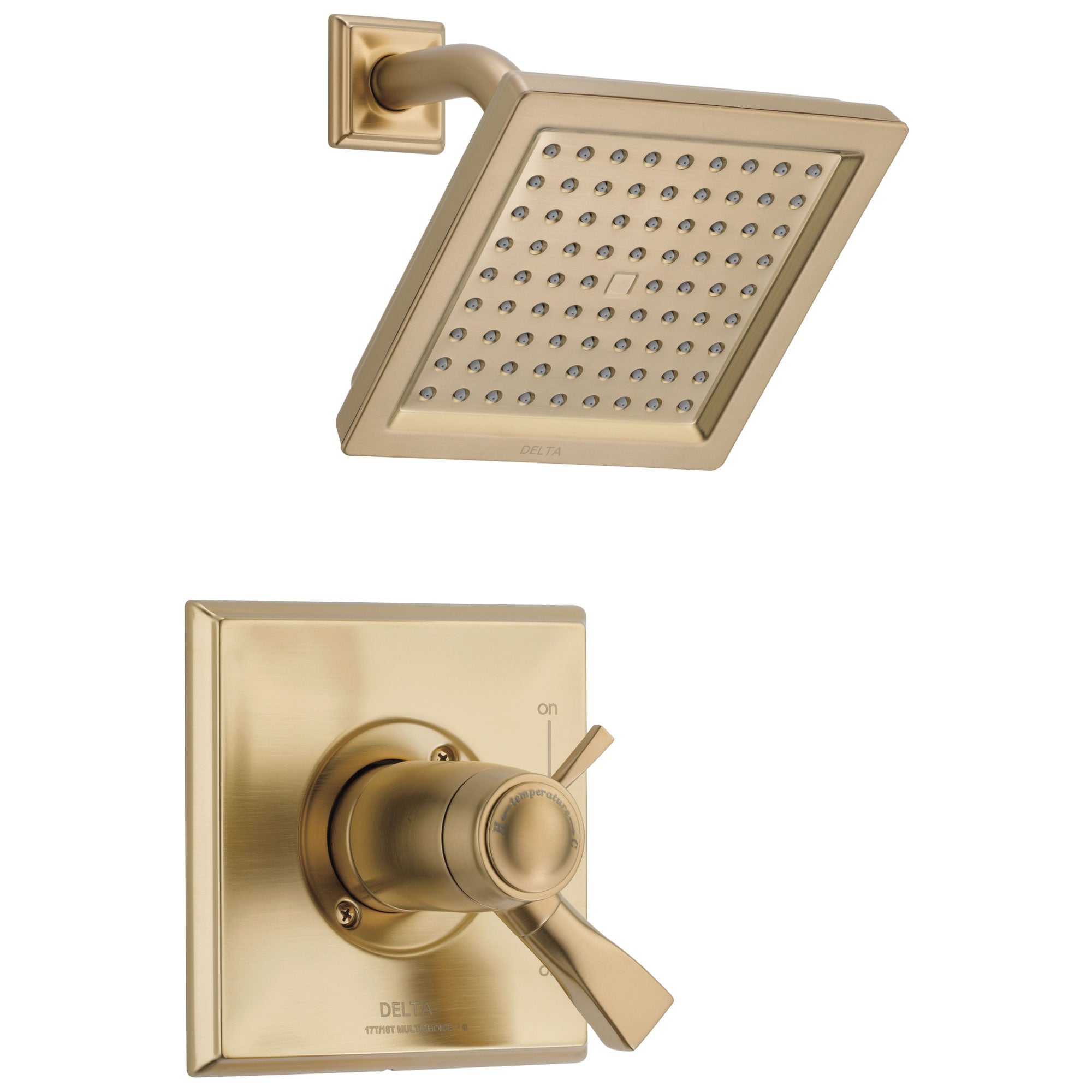 Delta Dryden Champagne Bronze Finish Thermostatic Water Efficient Shower only Faucet Includes Handles, 17T Cartridge, and Valve without Stops D3293V