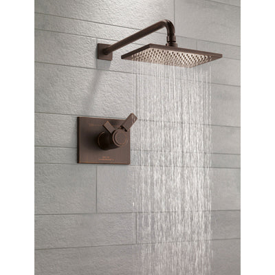 Delta Vero Collection Venetian Bronze 1.75 GPM Water Efficient Modern Thermostatic Dual Control Shower only Faucet Includes Rough-in Valve without Stops D2257V