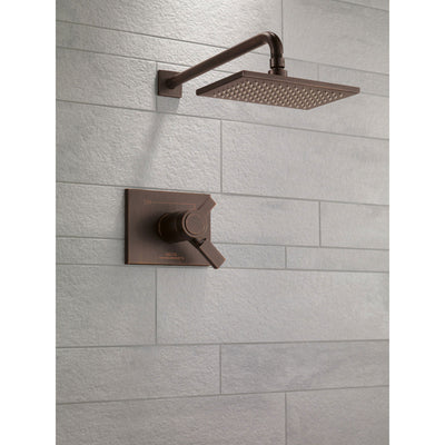 Delta Vero Collection Venetian Bronze 1.75 GPM Water Efficient Modern Thermostatic Dual Control Shower only Faucet Includes Rough-in Valve without Stops D2257V