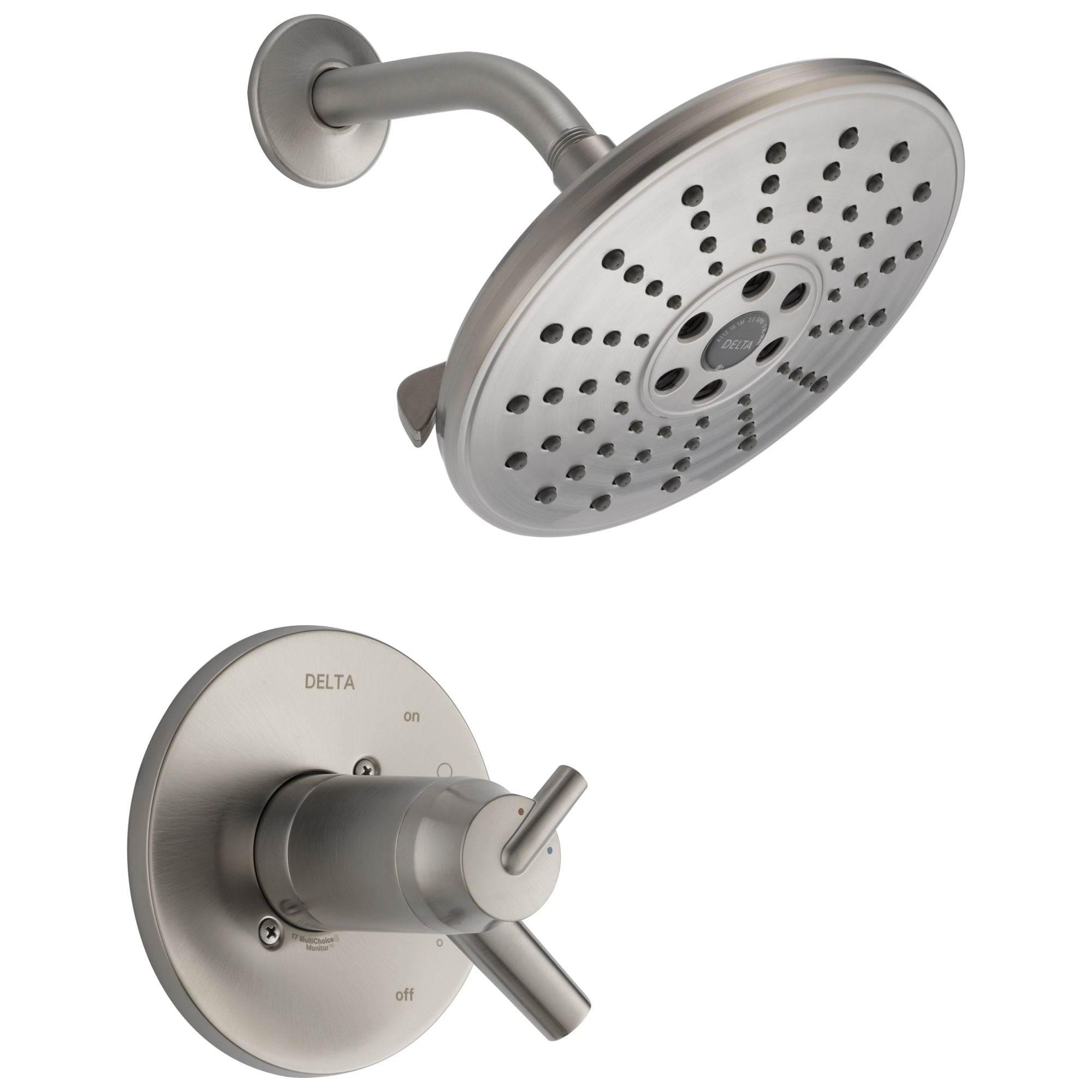 Delta Trinsic Collection Stainless Steel Finish Thermostatic Temperature / Pressure Control Shower Only Faucet Trim (Requires Valve) DT17T259SSH2O