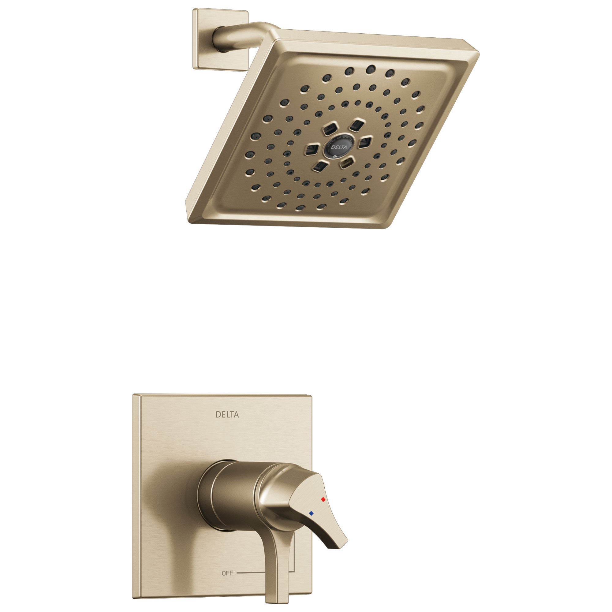 Delta Zura Champagne Bronze Finish TempAssure 17T Series Shower only Faucet Includes Handles, Cartridge, and Rough-in Valve without Stops D3000V