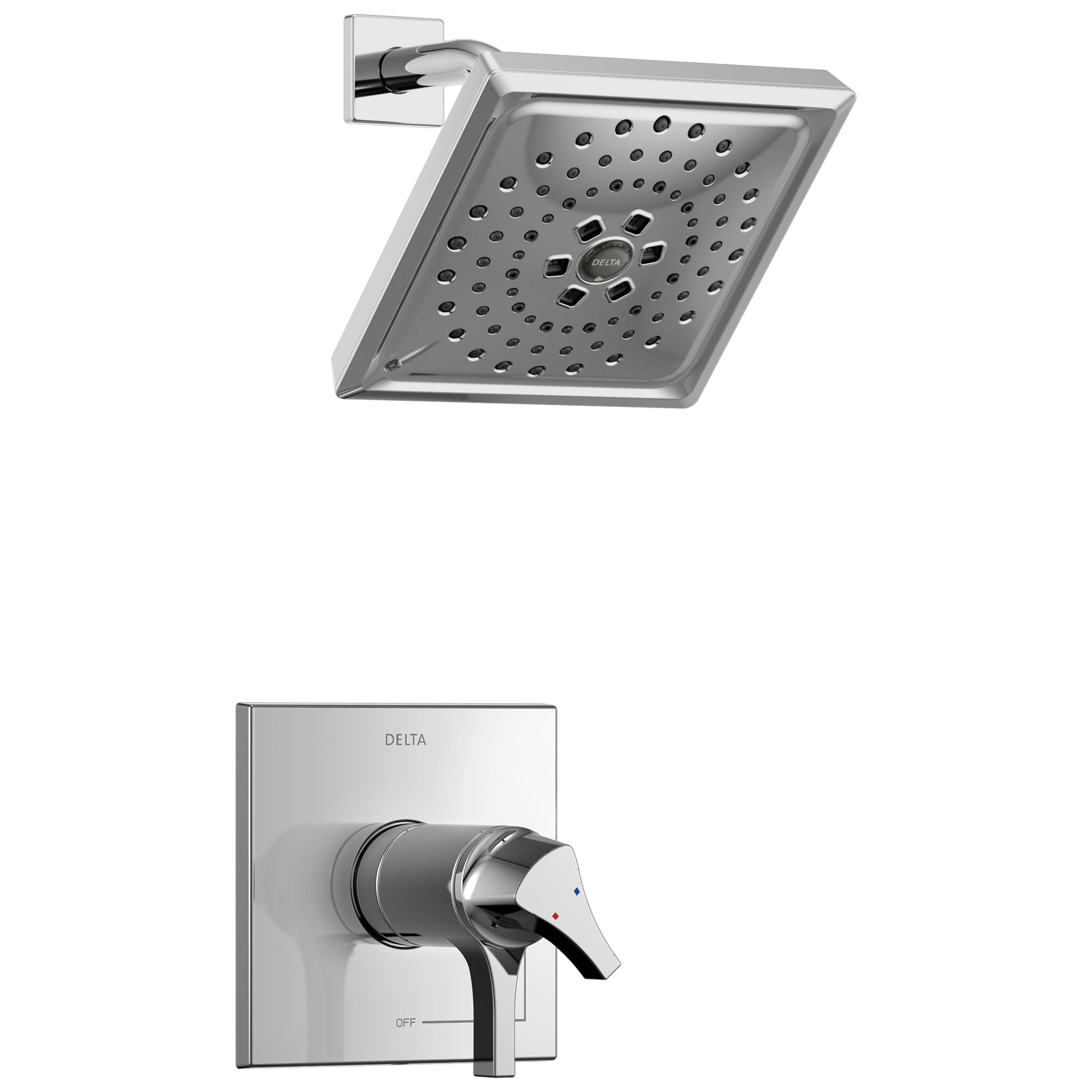 Delta Zura Collection Chrome TempAssure 17T Series Modern Dual Temperature and Volume Control Shower Faucet Includes Rough-in Valve without Stops D1934V