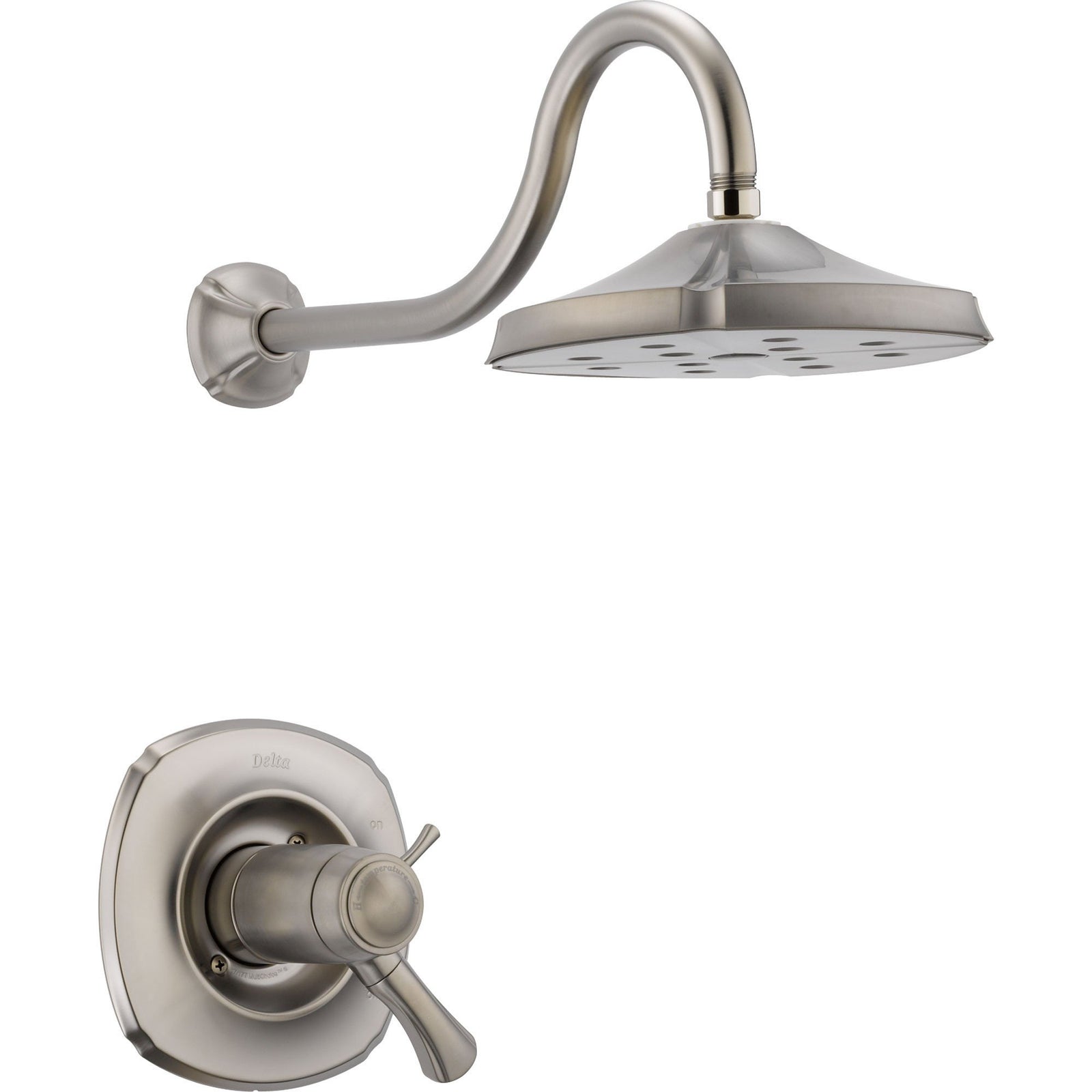 Delta Addison Stainless Steel Finish Thermostatic Shower Faucet with Valve D821V