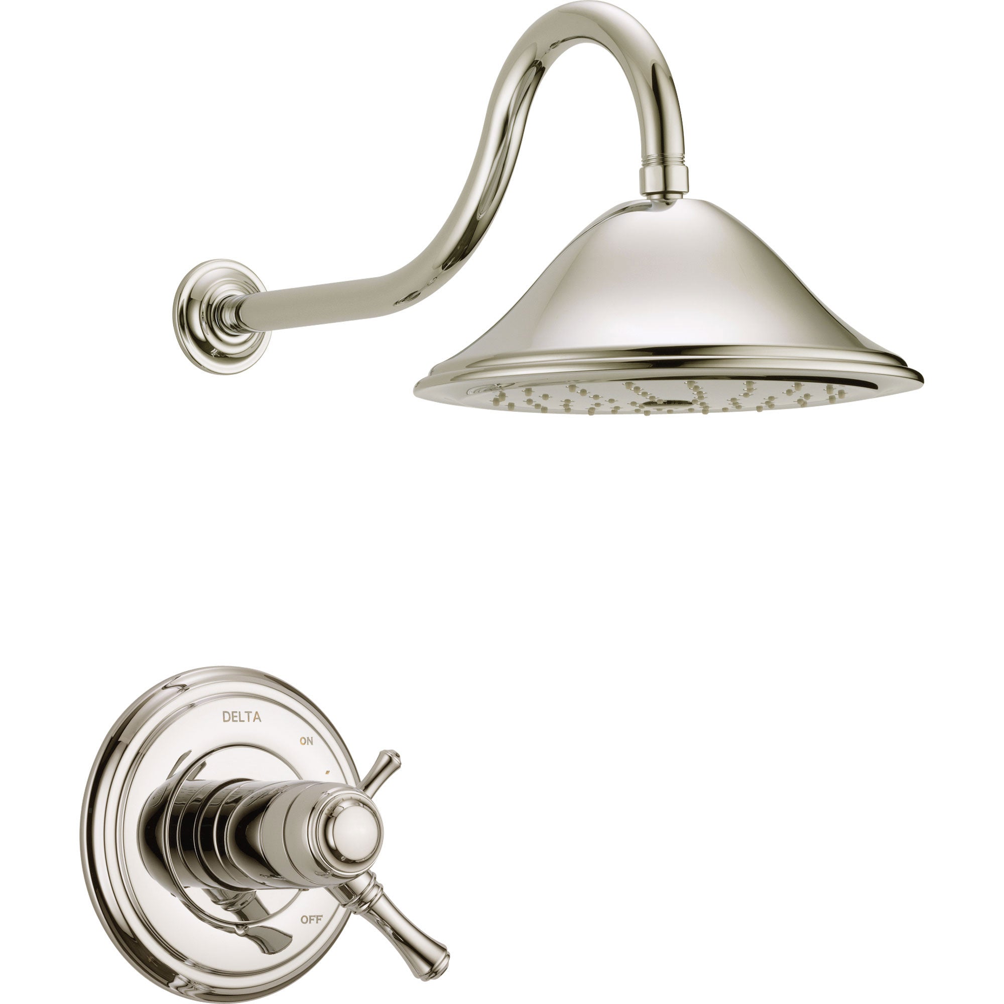 Delta Cassidy Polished Nickel Dual Thermostatic Large Shower Faucet Trim 584222