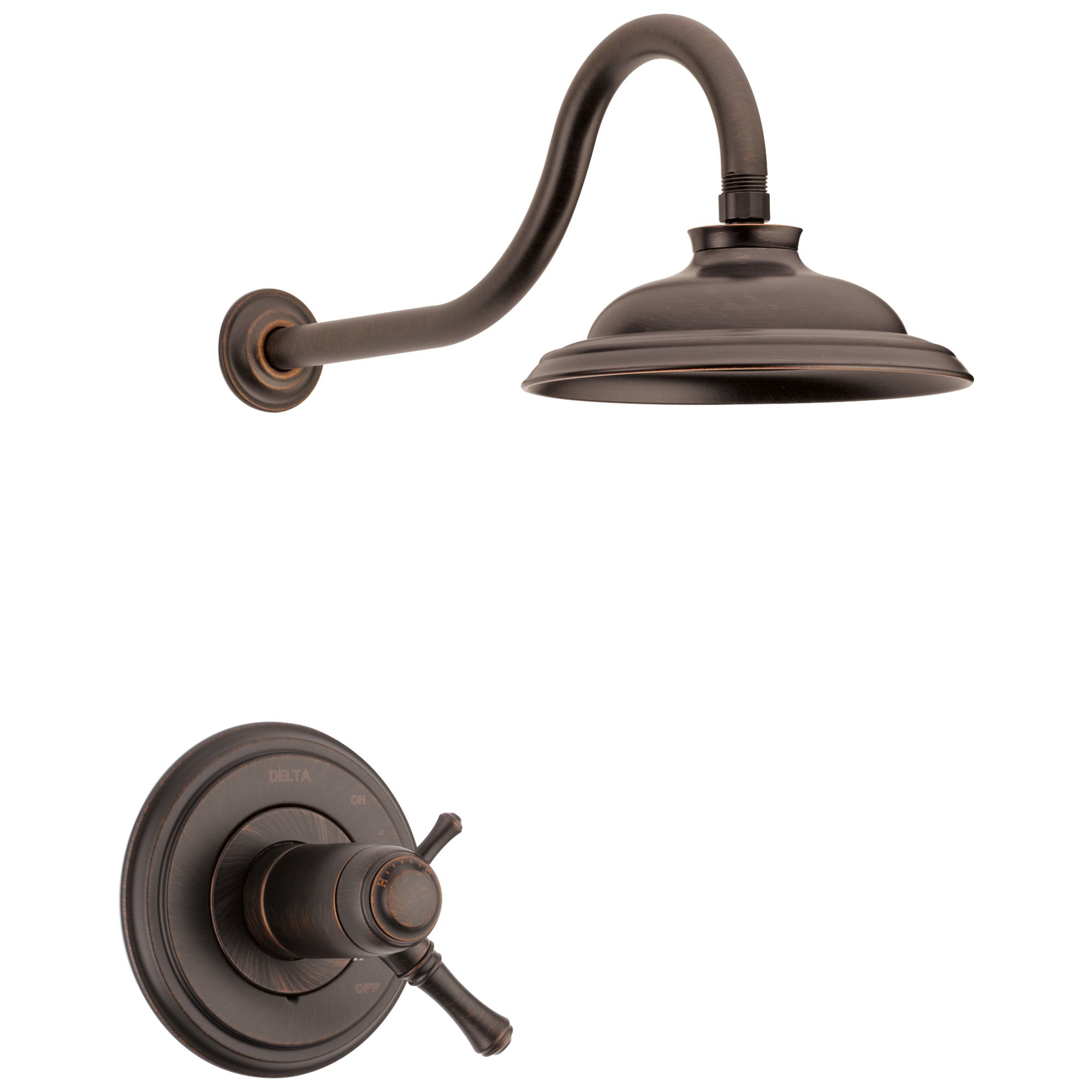 Delta Cassidy Venetian Bronze Finish TempAssure Water Efficient Shower only Faucet Includes 17T Cartridge, Handles, and Valve without Stops D3271V