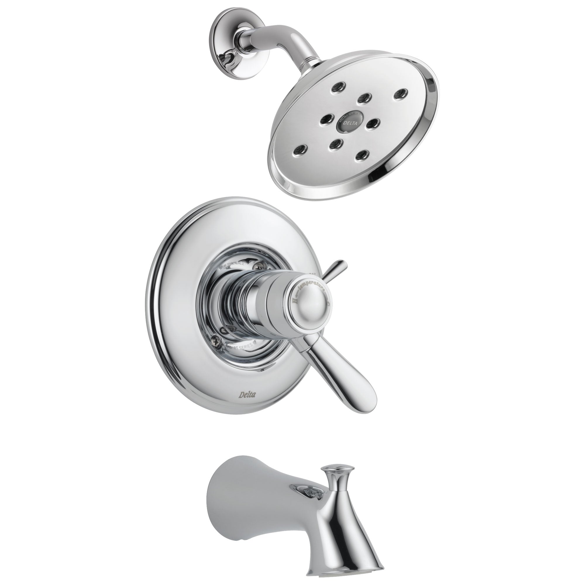 Delta Lahara Chrome Finish Monitor 17T Series Tub and Shower Faucet Combo Trim Kit (Requires Valve) DT17T438H2O