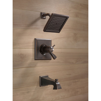Delta Dryden Venetian Bronze Finish Thermostatic Water Efficient Tub & Shower Faucet Combo Includes Handles, Cartridge, and Valve with Stops D3248V