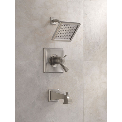 Delta Dryden Collection Stainless Steel Finish Modern TempAssure 17T Thermostatic Tub and Shower Combo Faucet Trim (Requires Valve) DT17T451SP